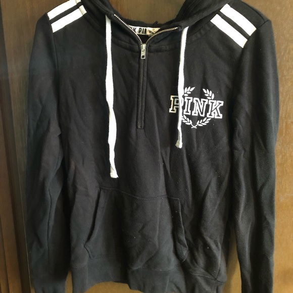 Victoria’s Secret PINK black half zip sweatshirt. Size XS. - Picture 4 of 4